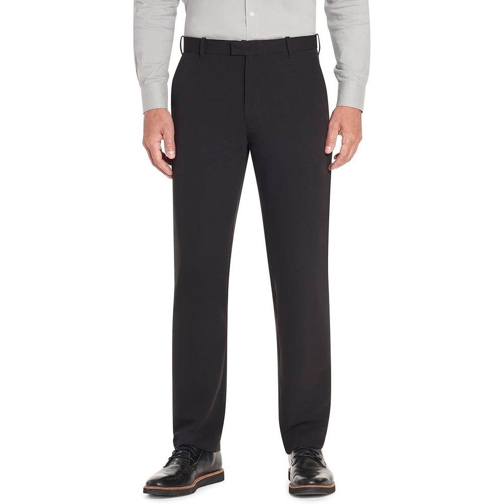 Van Heusen Flex 33x30 Men's Straight Fit Non-Iron Stretch Dress Pants Black